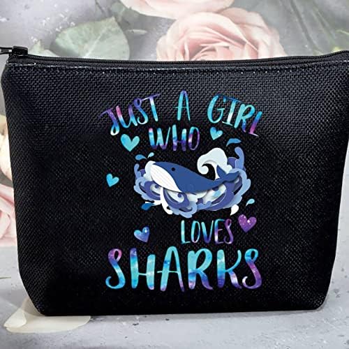 G2TUP SHARK מתנות לאוהבי הכרישים תיק איפור מארגן נסיעות רק ילדה שאוהבת רעיונות למתנה של כרישים בשבוע