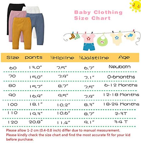 U · Nikaka Unisex Baby 0-48 חודשים מכנסי 5 חבילות בכתום שחור לבן אפור וורוד