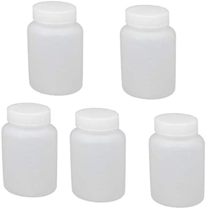 חדש LON0167 5 יחידות 100 מל פלסטיק פה רחב מעבדת מעבדה מדגם בקבוק אטם בקבוק לבנה לבן (5 Stücke 100 מל Kunststoff Weithals