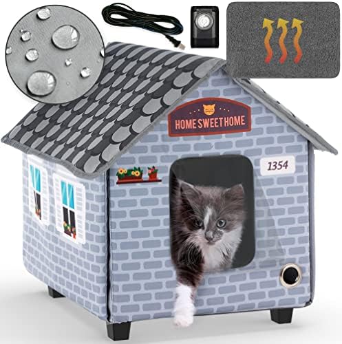 פטיאלה מחומם חתול בתים עבור חיצוני חתולים בחורף-מחומם חיצוני חתול בית עמיד-חיצוני מחומם חתול בית-קל להרכיב