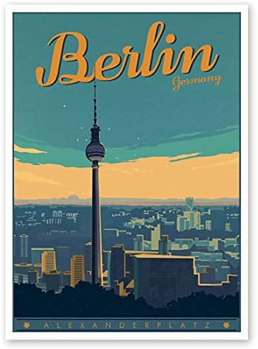 גרמניה ברלין בציר נסיעות כרזות מרחבי העולם נוף קיר אמנות הדפסת דקור ציור מתנת עיצוב הבית מדבקות