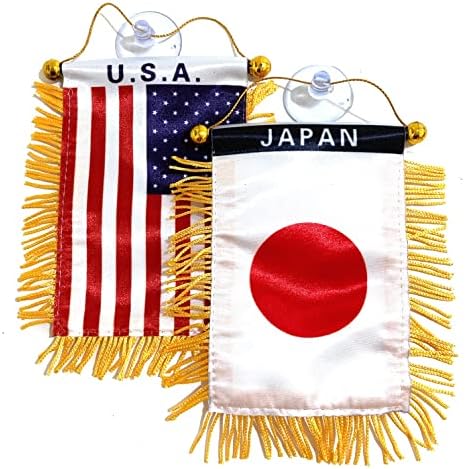 דגל יפן דגל מיני אמריקאי דגל ספורט לרכב ולקישוט הבית קיר חלון דגל קטן דגל תלייה אביזרי תפאורה נדבקת לזכוכית מהירה