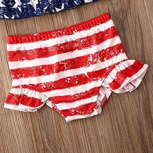 רביעי ביולי פעוטות תינוקות הילטר גופיות דגל אמריקאיות גופיות + מכנסיים קצרים שני חתיכות ביקיני סט סט