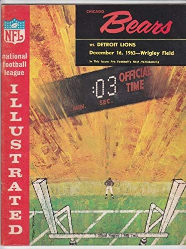 שיקגו ברס מול דטרויט אריות 16 בדצמבר, 1962 תוכנית משחק NFL - תוכניות NFL