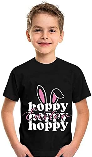 הדפסים של יום הפסחא הדפסים חולצות פעוטות ילדה בנים שרוול קצר ארנב חולצת טריקו ילדים בנות טי טופ חולצות כדורסל נוער