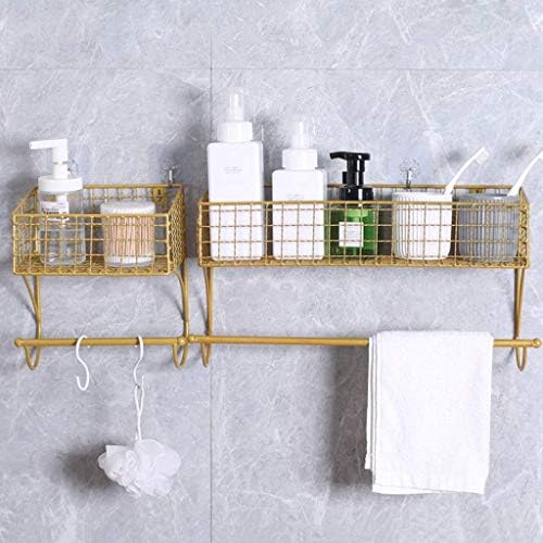 קיר KLHHHG מארגן אחסון אמבטיה רב -שימושי ， קיר מדף צף רכוב על מוט מגבת