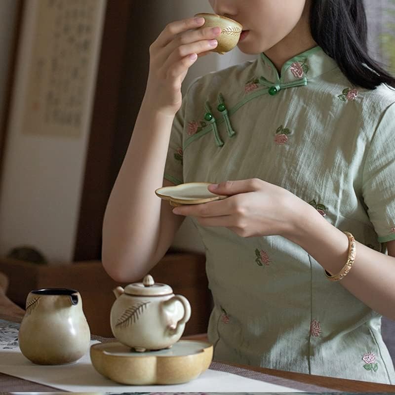 ערכת תה קרמיקה של Genigw 6 אנשים משתמשים בסלון בית קונג פו סט תה סט שלם של מבשלת תה