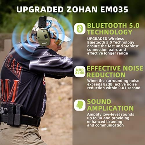 Zohan 035 Bluetooth 5.0 הגנה על אוזן ירי אוזן אוזן EM028