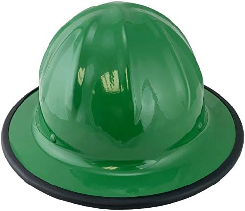 דלי גולגולת אלומיניום וינטג 'עיצוב כובע קשה שולי מלא עם קצה מגן ותיק תיק קשיח - ירוק