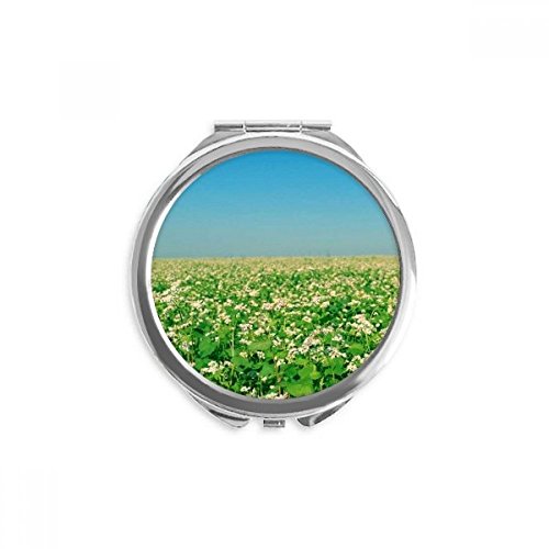 שמיים ירוק ייעור מדע טבע נוף יד קומפקטי מראה עגול נייד כיס זכוכית