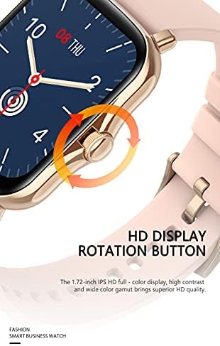Slaunt 1.72 אינץ 'שעון חכם IP67 אטום מים חכמים שעון כושר כושר כושר צפה בקצב לב, מוניטור לחץ דם, ניטור שינה לאנדרואיד iOS לגברים