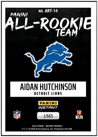 Aidan Hutchinson RC 2022 Panini Team All-Rookie Team /665ART14 ROOKIE NM+ -MT+ NFL אריות כדורגל