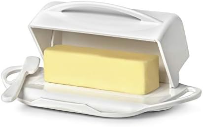 צלחת חמאה הפוכה עם מפזר תואם