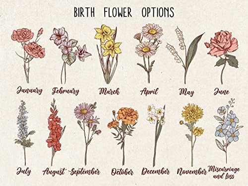 שם לידה של סבתא בהתאמה אישית שמו של חודש לידה פוסטר פרחים, פרחי עיצוב קיר משפחתי עד החודש, גראמי מימי ג'יג'י