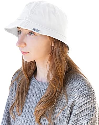 Halsa EMF כובע כובע דלי, כובע שמש בקיץ. לבן. בגודל קטן/בינוני.