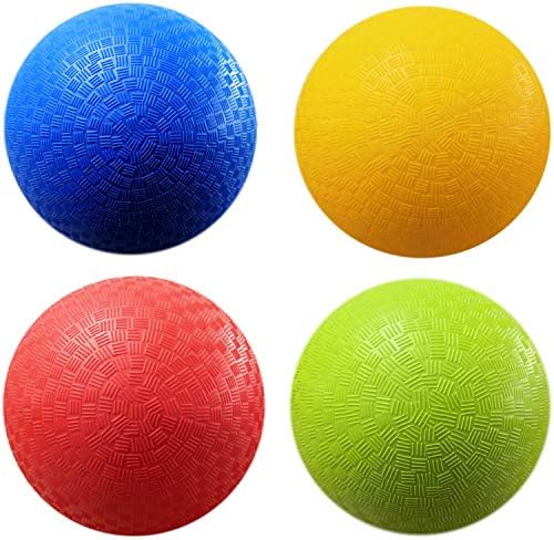 תפוח עץ 8.5-אינץ מחניים משחקים כדורי, חבילה של 4 כדורי עם 1 משאבת, רשמי גודל עבור דודג ' כדור, כדוריד, מחנות