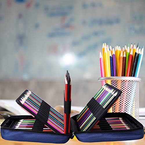 אייבנבר עפרון צבעוני 220 משבצות עטים ג'ל מחזיק תיק מארגן אטום למים תיק אמן נייד ציור עיפרון קופסת אחסון נוחה לעטים צבעוניים