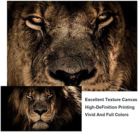 אריות אפריקאים גדולים פנים ציורים בד קיר פוסטרים ומדפיסים בעלי חיים של אריות תמונות קיר לעיצוב סלון 70x140 סמ עם Frame