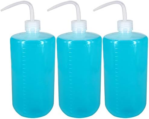 בלינלן 3 יחידות 1000 מיליליטר פלסטיק בטיחות מעבדה לשטוף בקבוק, פלסטיק לסחוט בקבוק עם בקנה מידה תוויות וצר