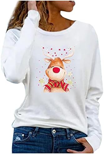 חולצות סווטשירטים רכות לנשים חולצות שרוול ארוך חג מולד שמח לבנות נרגעות חצי רוכסן סווטשירט נשים