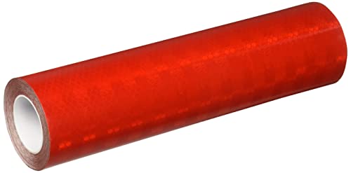 3M 3432 מיקרו -פריסמטי אדום פריסמטי קלטת רפלקטיבית - 2.75 אינץ '. X 150 רגל. גליל קלטת דבק שאינו מתכת. קלטת בטיחות