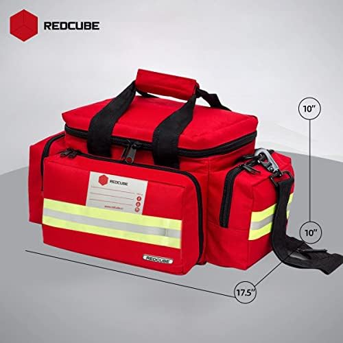 תיק חירום של Redcube - שקיות עזרה ראשונה ריקות - תיק מגיב ראשון לטראומה, מוביל ערכת תא רב -תאים מקצועי לציוד רפואי חירום