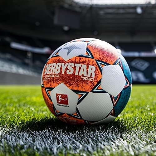 Derbystar Bundesliga מבריק העתק כדורגל כדורגל V21, כתום/לבן, 5