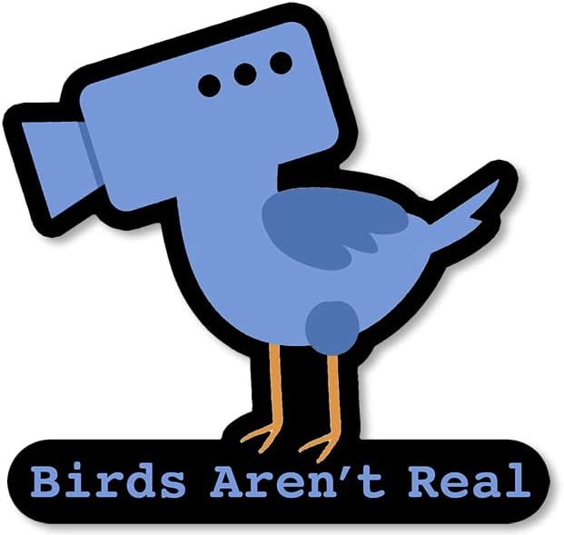ציפורים אינן אמיתיות עם מדבקת מצלמת ציפורים כחולה