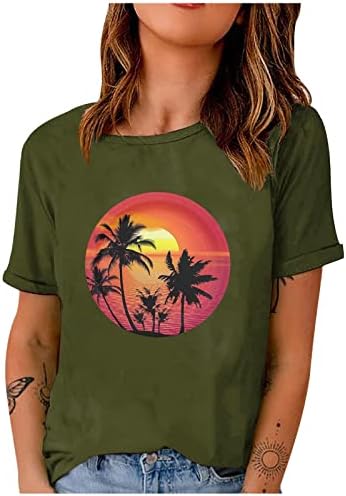 חולצות חוף שקיעה לנשים חולצת חוף דקל חוף מצחיק קיץ מצחיק מתנה לחולצות חופשה