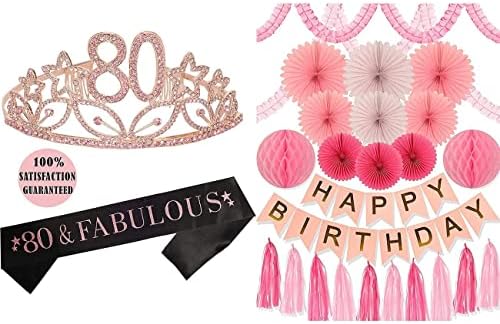 מתנות יום הולדת 80 לנשים, ציוד למסיבת יום הולדת 80 שמח, קישוטים למסיבת יום הולדת 80, קישוטים למסיבת יום הולדת, מתנות בנות