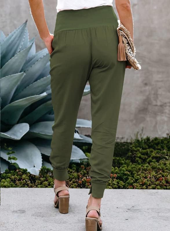 דוקוטו נשים אופנה מזדמנת מותגים אלסטיים מותניים כותנה מכנסיים רצה מכנסיים עם כיסים