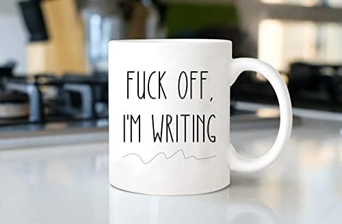 אני כותב ספל, ספלים מצחיקים לסופרים סופרים ספל קפה, ספל מחבר, ספל כתיבה, ספל תסריטאי, ספל קפה קרמי 11 עוז / כוס תה
