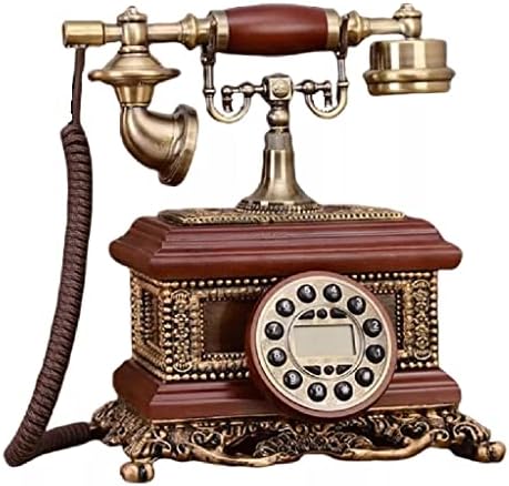 N/A מלבן טלפון קבוע בית מלא עץ משרד תאורה אחורית כחולה+חינם+טלפון קווי קו זיהוי מתקשר