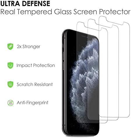 מגן מסך וקטורטק לאייפון 11 פרו מקס ואייפון אקס מקס 6.5 אינץ', סרט זכוכית מחוסמת, 3 חבילות