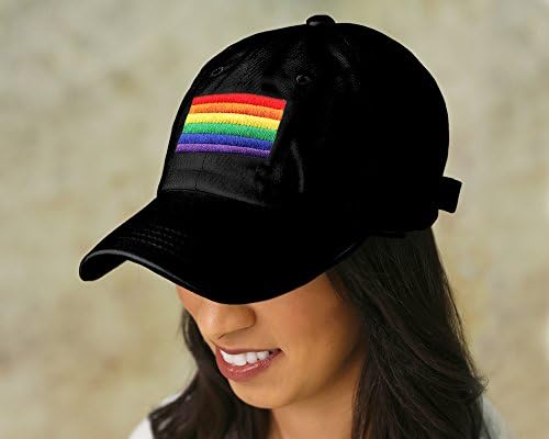רקום להטב בייסבול כובע גאווה קשת-סקוטש חזרה כובע - מתכוונן בייסבול כובע לגברים ונשים