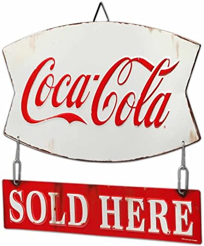 פתוח כביש מותגים קוקה קולה נמכר כאן מקושר בולט מתכת סימן-בציר קוקה קולה סימן עבור בית לקשט