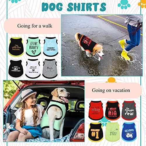 24 חבילות חולצות כלבים עם אות מצחיקה מכתב חמוד חיות מחמד מודפסים בגדים רכים קיץ בוגי בוגי חידוש תלבושות כלב