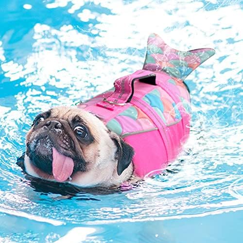 ז'קט הצלה של Cyeollo כלב אפודי בטיחות כלבים ז'קט הצלה של בת ים לכלבים קטנים עם ידית הצלה אפוד רצועת חיים משרד לאפוד לשחייה