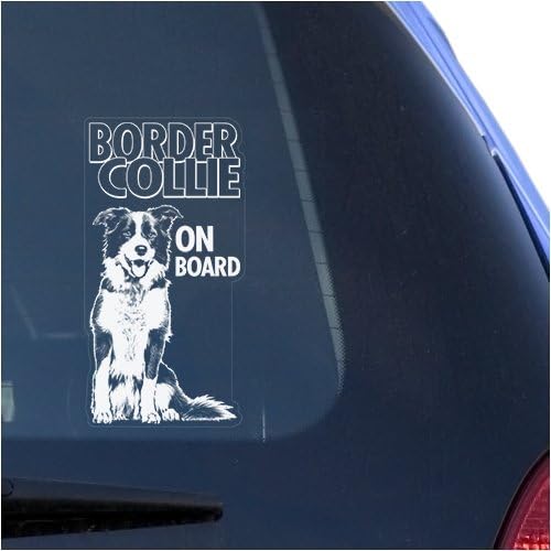 גבול אנגלי קולי נקה מדבקת מדבקות ויניל לחלון, הדפס אמנות שלט כלב סקוטי