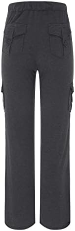 מכנסי יוגה של Worpbope מכנסי מטען נמוכים בעלייה עם כיסים מכנסי טרקלין שרוך מזדמנים מכנסיים נינוחים בכושר כל היום רגליים