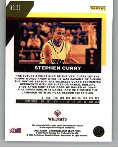 2022-23 Panini Chronicles Draft בוחרים שטף 22 Stephen Curry Davidson Wildcats כרטיס מסחר בכדורסל