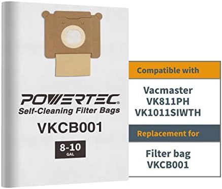 Powertec 75043 שקיות פילטר צמר עבור Vacmaster VK811ph, VK1011SIWTH, 3PK