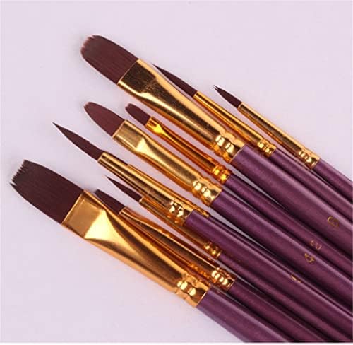 MJWDP 10 יחידים מברשות צבע סטיות ציור ניילון ציור שיער שמן מברשת אקריליק מברשת גואש עט צבעי עט אספקה ​​מקצועית