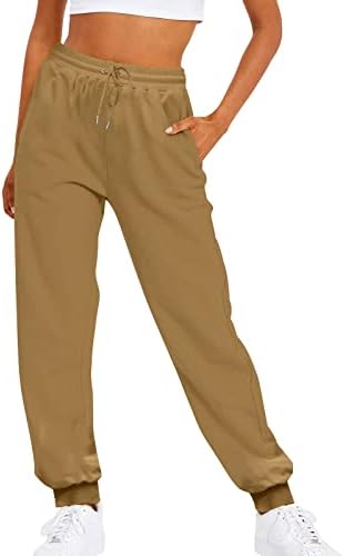 מכנסי טרניעה רחבים אויומוב לנשים, מכנסי טרנינג אלסטיים גבוהים מותניים רופפים מכנסי ספורט ברגליים ישרות מכנסי אימון
