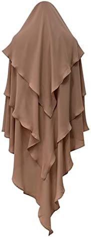 נשים מוסלמיות ארוכות khimar רמדאן עיד בגד התפילה חיג'אב צעיף עוטף 3 שכבה עבאיה ג'ילאב איסלאם ניקאב חג'אב