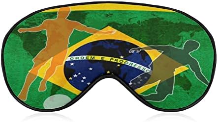 מסכת שינה בכדורגל ברזיל מסכת עיניים ניידת עם עיניים רכה עם רצועה מתכווננת לגברים נשים