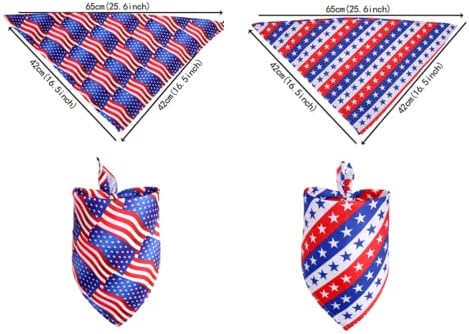 Lunjiafu 3 חלקים נושא דגל ארצות הברית, ועניבות עם צווארון מתכוונן. מתאים לכלבים וחתולים קטנים עד בינוניים
