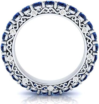 תכסיס פיילין 925 כסף תכשיטי עגול לחתוך כחול ספיר נשים אלגנטי חתונה טבעת גודל 6-10