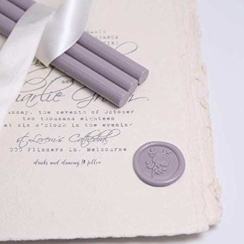 Uniqooo חותמת חותם שעווה של ורד פראי עם מקלות שעווה 8 חבילה לדוגמא צבעונית, להזמנת חתונה, כרטיסים, תגיות, מעטפה,