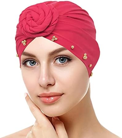 כובע כפה לנשים טורבן אלסטי עטיפת ראש רכה סרטן רך רך לבגדי כיסוי שיער בצבע אחיד מכסה שעועיות
